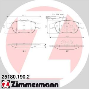 ZIMMERMANN Sada brzdových platničiek kotúčovej brzdy 251801902